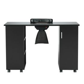 VEVOR Manicure Table, Nail Table Station with Electric Dust Collector, Moveable Nail Tech Desk with 8 Wheels (4 Lockable), 3 Dust Bag & Wrist Rest