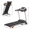 Easy Folding Treadmill for Home Use, 2.5HP Electric Running, Jogging & Walking Machine with Device Holder & Pulse Sensor
