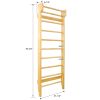 Gymnastics Wood Stall Bar, Multi-use Swedish Ladder- Wall Mounted Pull Up Bar-Physical Therapy for Stretching and Various Exercises