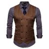Men's Suit Vest Slim Fit Double Breasted Dress Vest