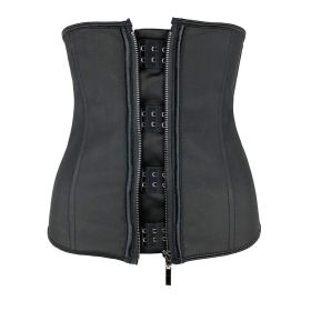Women Latex Waist Trainer Body Shaper Corsets with Zipper Cincher Corset Top Slimming Belt Black Shapers Shapewear Plus Size (Color: black, size: 6XL)