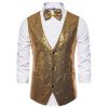 Men's Sequin Vest Shiny Suit Vest V-neck Party Dress
