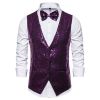 Men's Sequin Vest Shiny Suit Vest V-neck Party Dress
