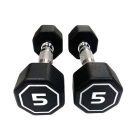 Octagon Dumbbell for Commercial & Household Fitness Usage (Weights Available: 5LB, Color: black)