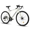 A28320RL 700C Road Bike, 16-Speed Outdoor Bike Disc Brakes, Light Weight Aluminum Frame, Racing Bike City Commuting Road Bicycle L Size for Men Women