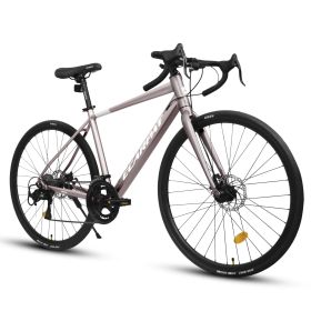 A28320RS 700C Road Bike, 16-Speed Outdoor Bike Disc Brakes, Light Weight Aluminum Frame ,Racing Bike City Commuting Road Bicycle M Size for Men W (Color: as Pic)