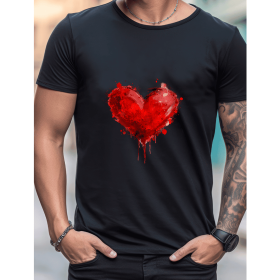 Celebrate in Style with This 100% Cotton Men's Valentine's Day Tee (Style: 24)