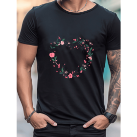 Celebrate in Style with This 100% Cotton Men's Valentine's Day Tee (Style: 12)