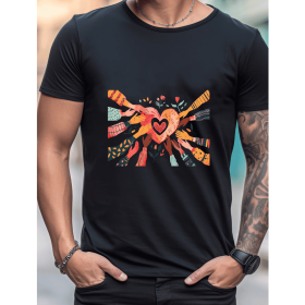 Celebrate in Style with This 100% Cotton Men's Valentine's Day Tee (Style: 27)