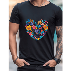 Celebrate in Style with This 100% Cotton Men's Valentine's Day Tee (Style: 42)