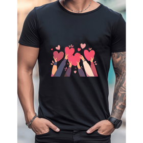 Celebrate in Style with This 100% Cotton Men's Valentine's Day Tee (Style: 56)
