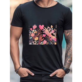 Celebrate in Style with This 100% Cotton Men's Valentine's Day Tee (Style: 33)