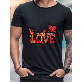 Celebrate in Style with This 100% Cotton Men's Valentine's Day Tee (Style: 28)