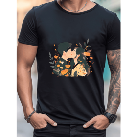 Celebrate in Style with This 100% Cotton Men's Valentine's Day Tee (Style: 15)