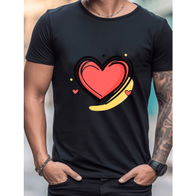 Celebrate in Style with This 100% Cotton Men's Valentine's Day Tee (Style: 5)