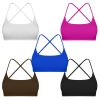 1Pc/3Pcs Women Cross Back Sport Bras Padded Strappy Crop Open Back Low Impact Bras Sexy Fitness Tank Tops